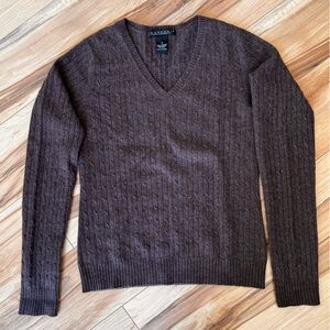 Cashmere Brown V-Neck Sweater